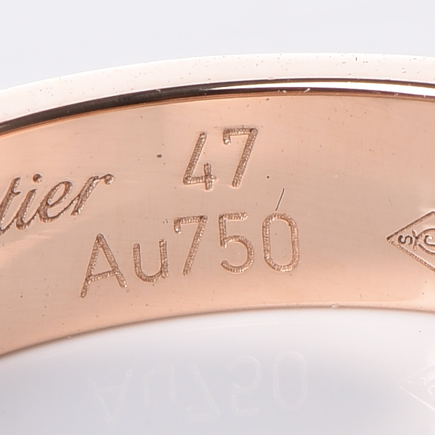 Cartier 18K Pink Gold Diamond 4mm LOVE Wedding Band Ring 47 4 5 of 7
