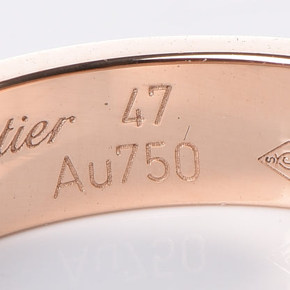 Cartier 18K Pink Gold Diamond 4mm LOVE Wedding Band Ring 47 4 5 of 7