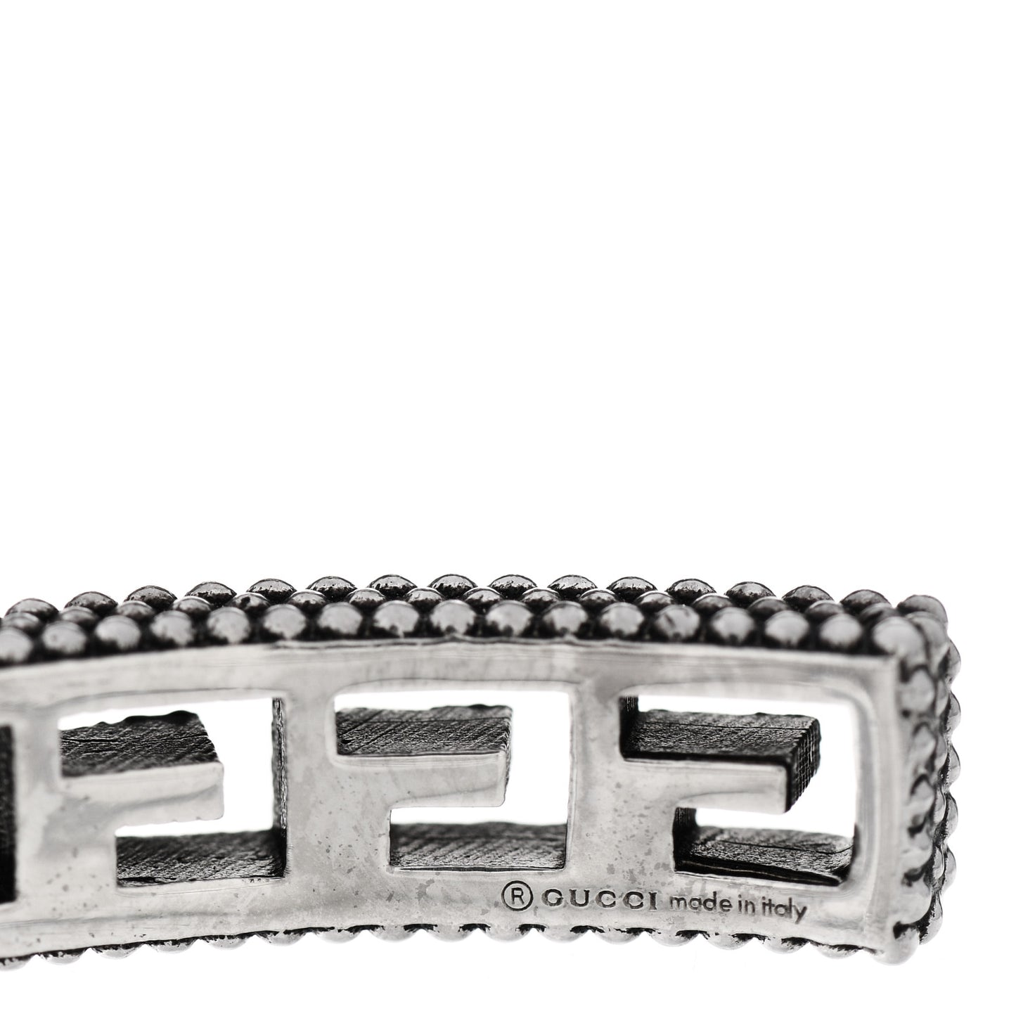 Sterling Silver Narrow Square G Motif Cuff Bracelet