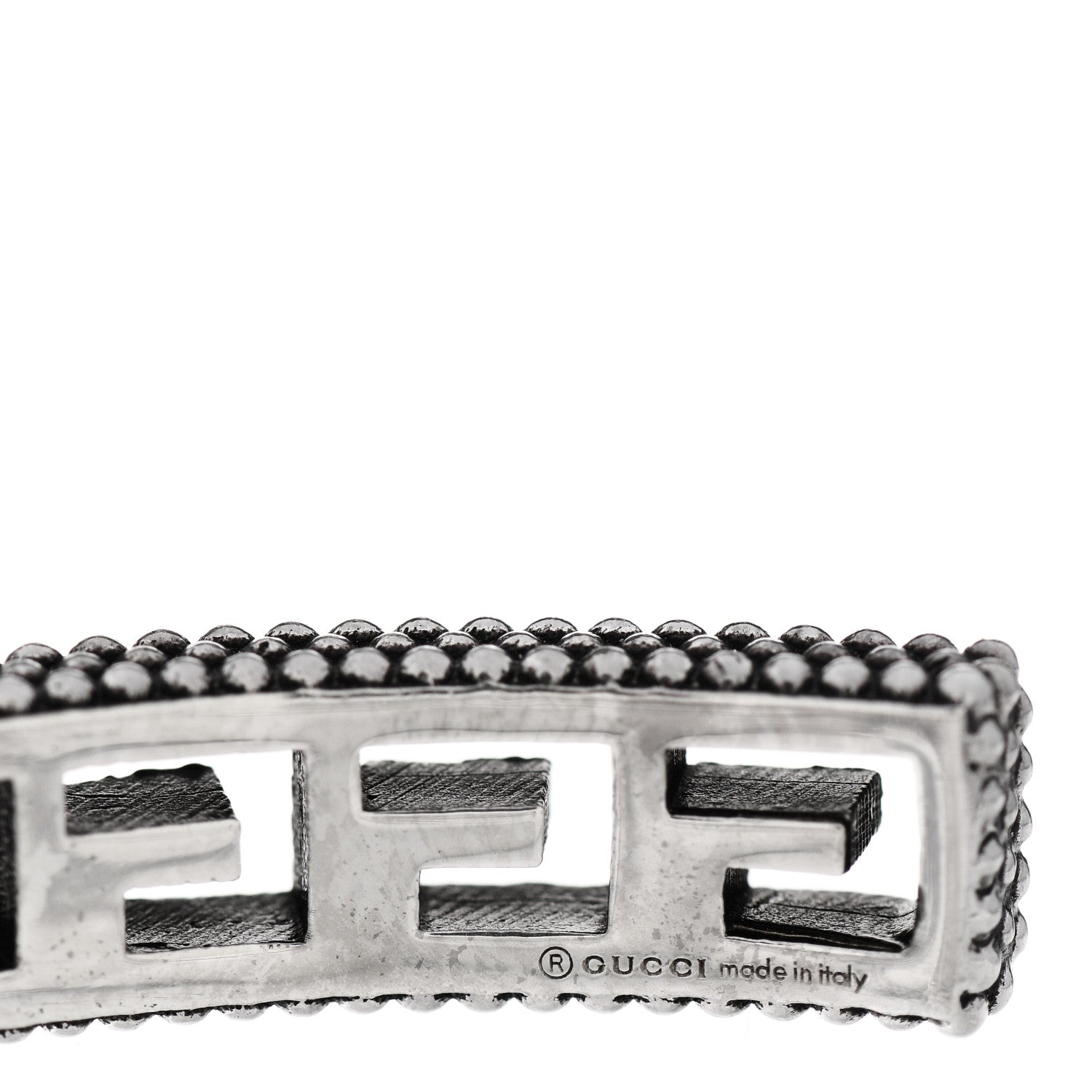 Gucci Sterling Silver Narrow Square G Motif Cuff Bracelet 3 of 5