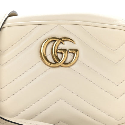 Gucci Calfskin Matelasse Mini GG Marmont Chain Shoulder Bag White 8 of 12