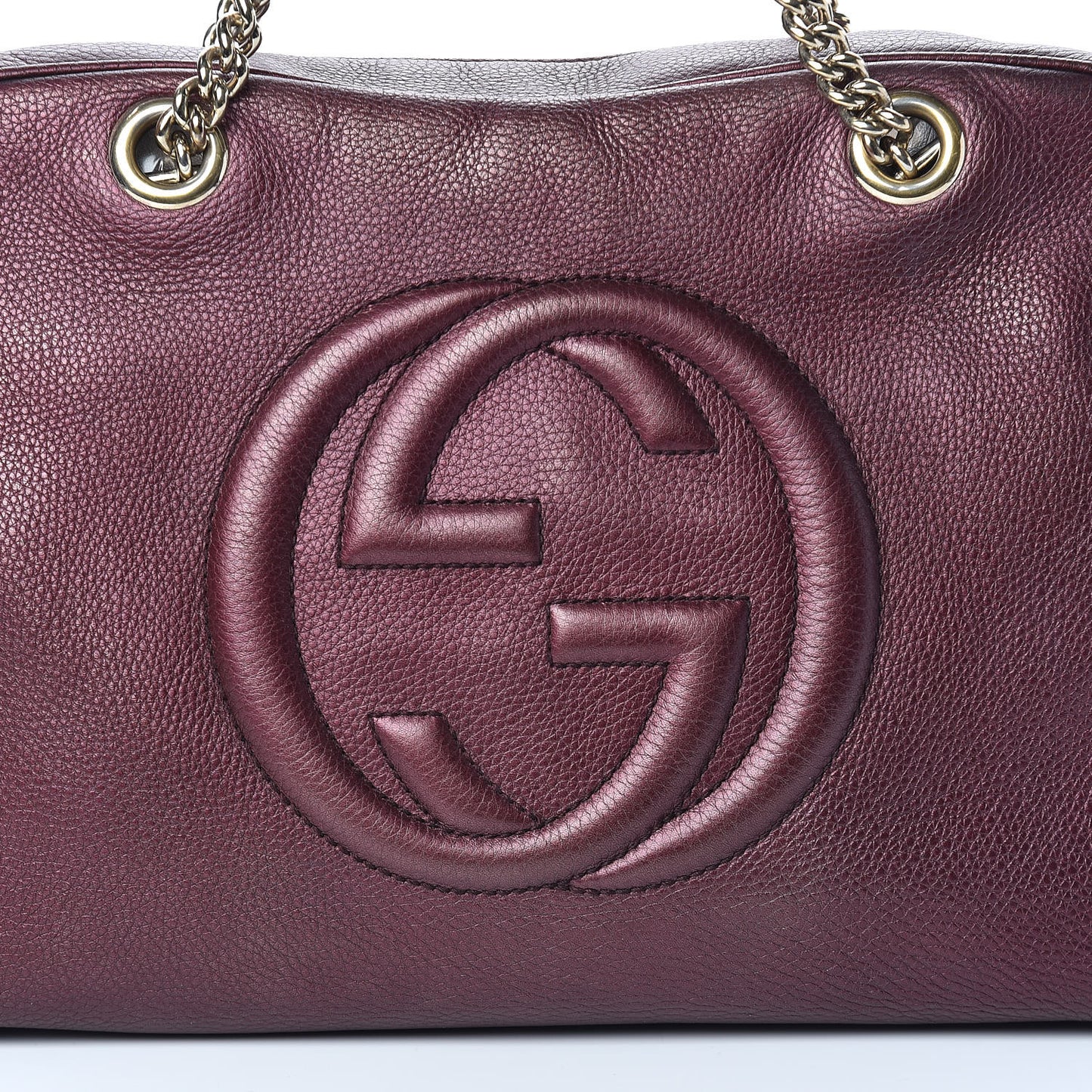 Metallic Cellarius Calfskin Medium Soho Bowler Classic Burgundy