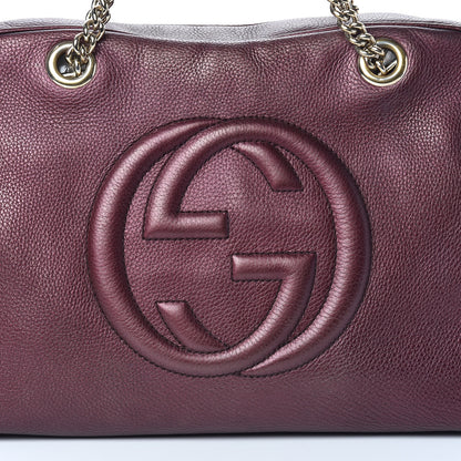 Gucci Metallic Cellarius Calfskin Medium Soho Bowler Classic Burgundy 10 of 13