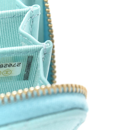 Chanel Caviar Quilted Zip Coin Purse Light Blue 7 of 8