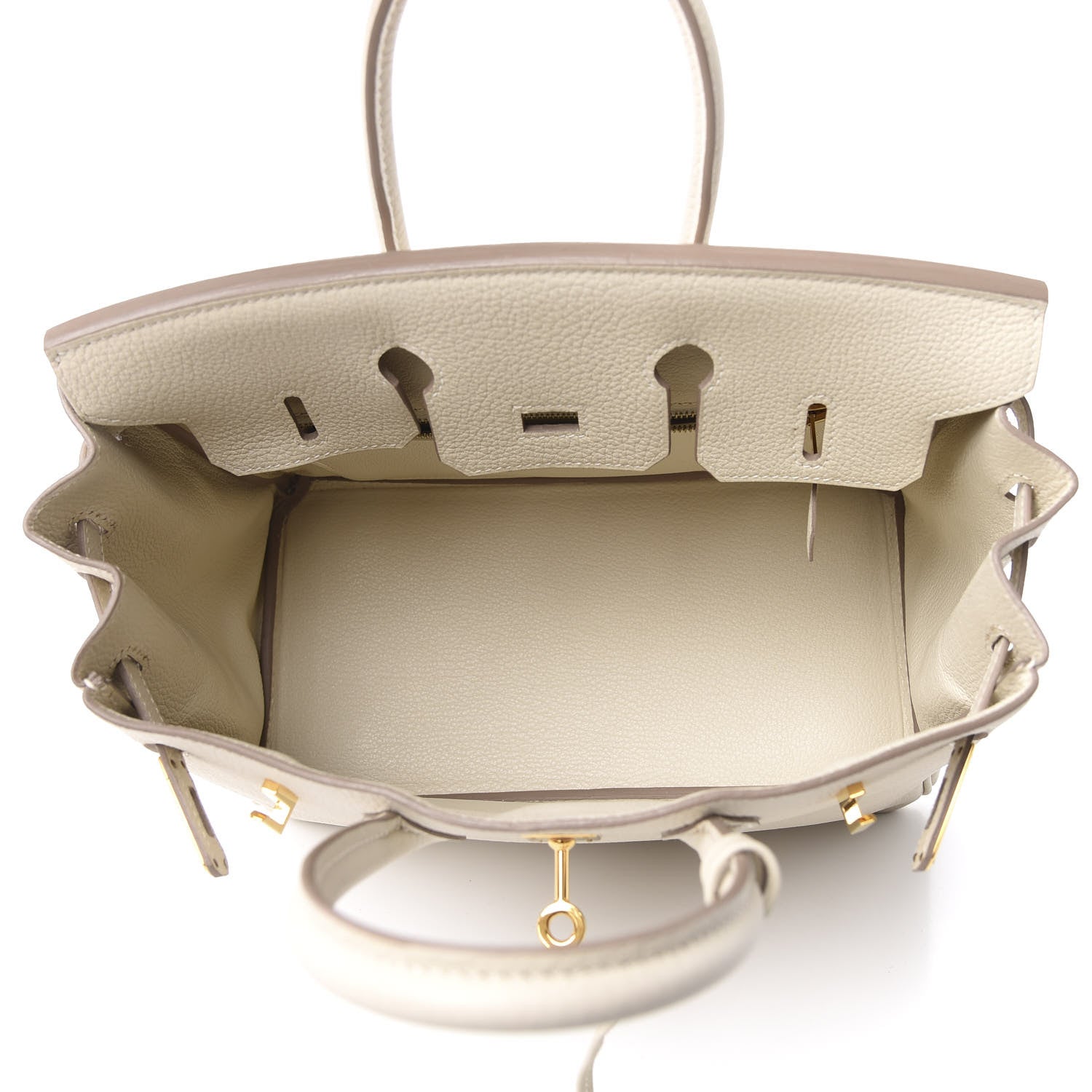 Hermes Taurillon Clemence Birkin 25 Craie 15 of 33