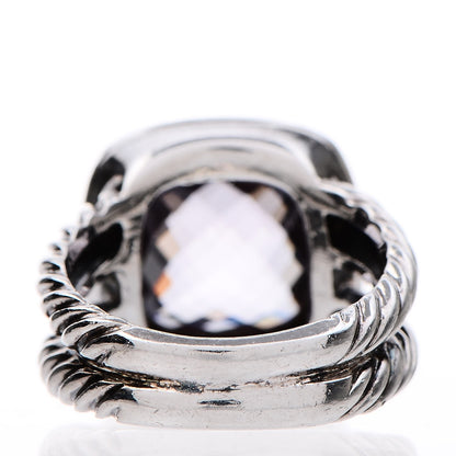David Yurman Sterling Silver Diamond Amethyst 11mm Albion Ring 51.9 6 4 of 5