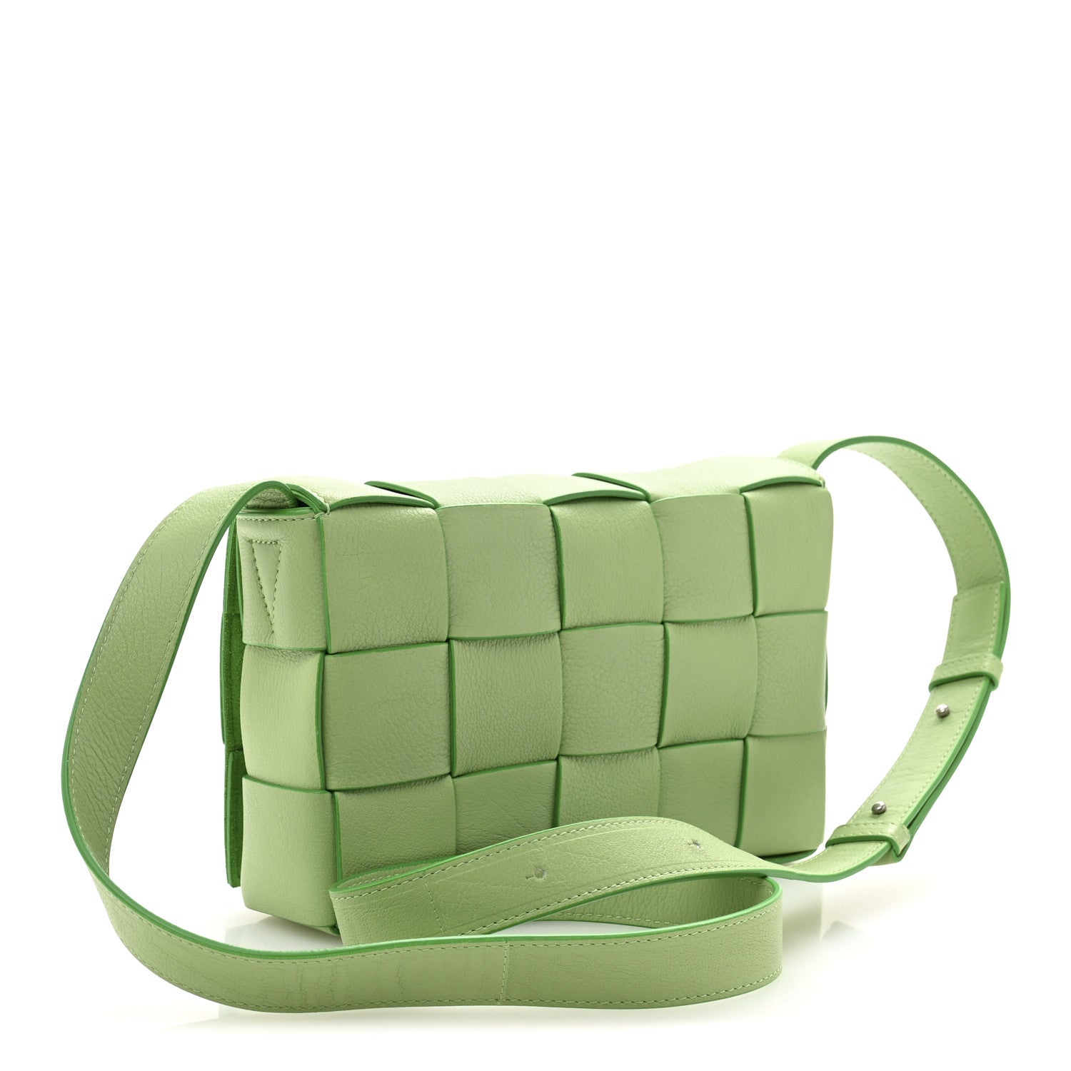 Bottega Veneta Grained Calfskin Maxi Intrecciato Cassette Crossbody Bag Pistachio 3 of 11
