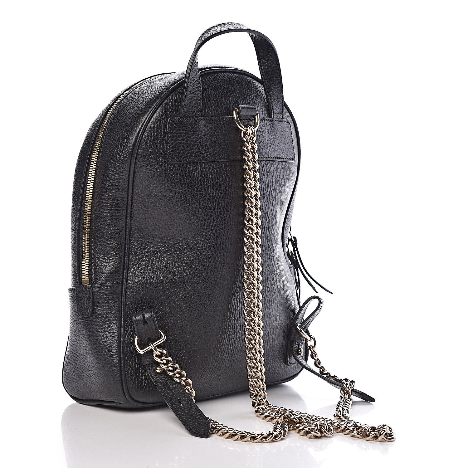 Gucci Pebbled Calfskin Soho Chain Backpack Black 3 of 10