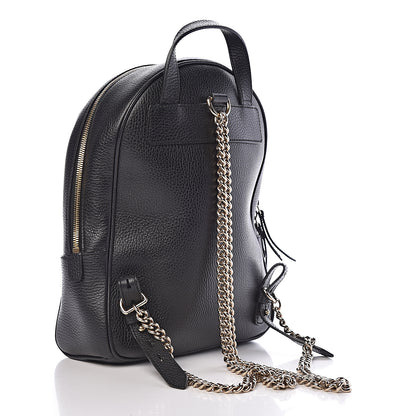 Gucci Pebbled Calfskin Soho Chain Backpack Black 3 of 10