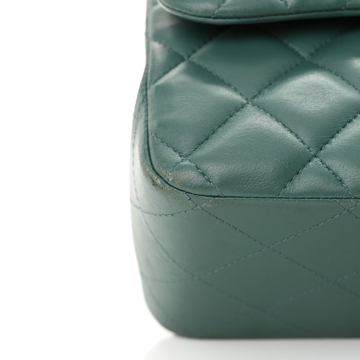 Chanel Lambskin Quilted Jumbo Double Flap Green 17 of 18