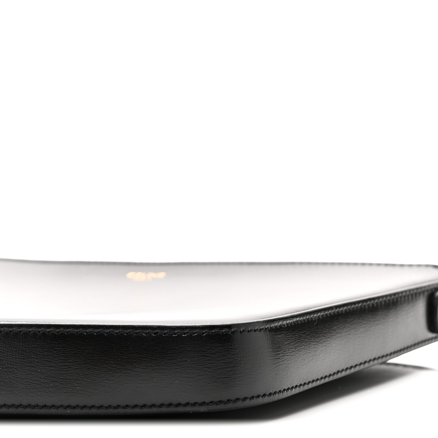 Shiny Calfskin Medium Croque Bag Black