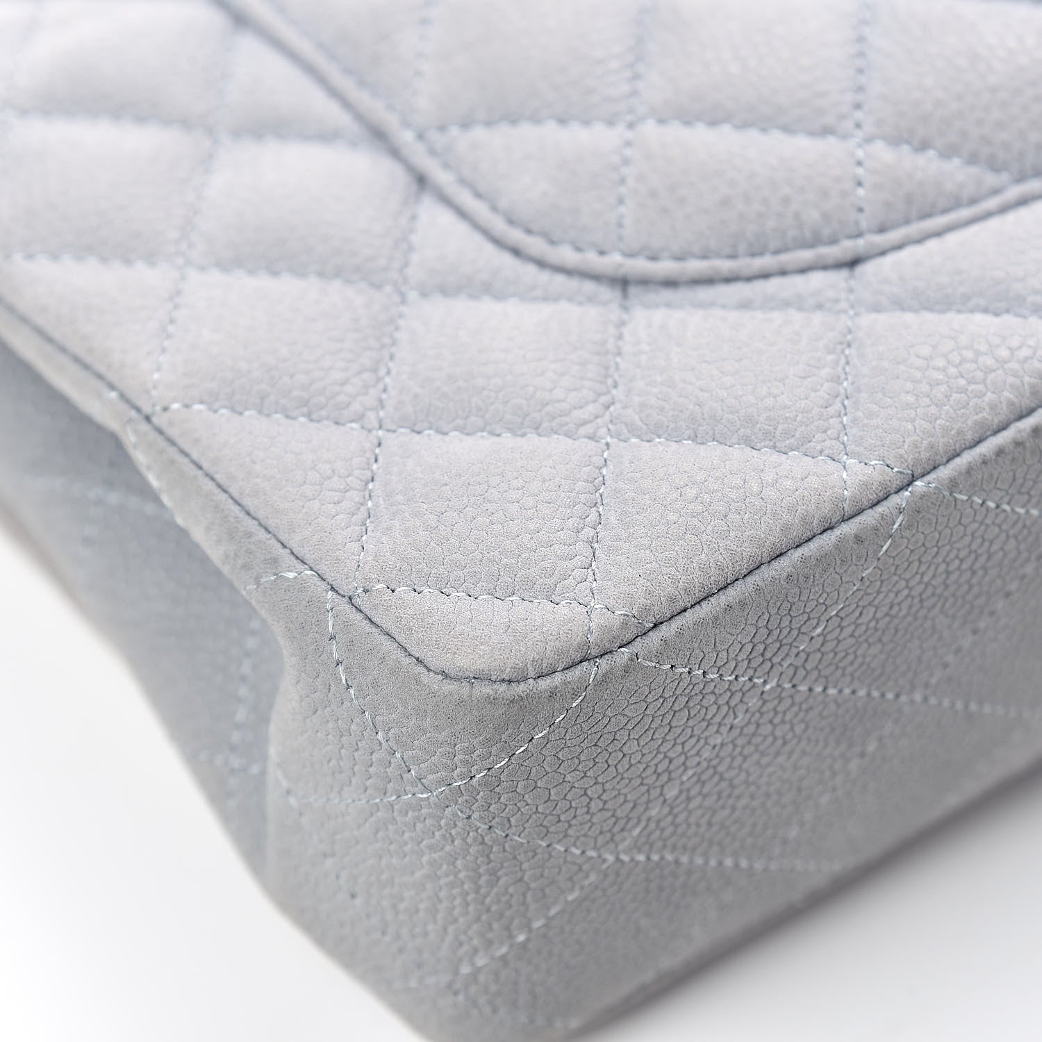 Chanel Iridescent Caviar Quilted Medium Double Flap Light Grey 11 of 15