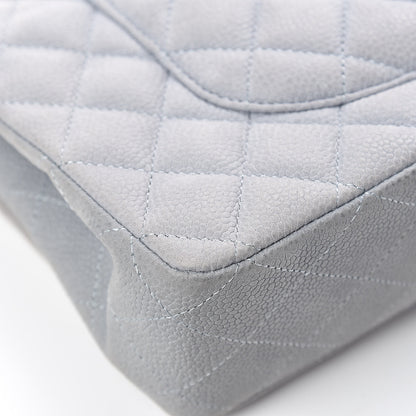 Chanel Iridescent Caviar Quilted Medium Double Flap Light Grey 11 of 15