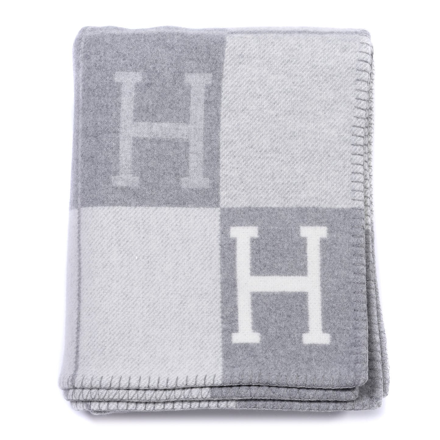 Wool Cashmere Avalon III Blanket Ecru Gris Clair