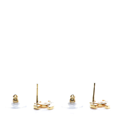 Chanel Metal CC Paris Button Stud Earrings Gold 3 of 5