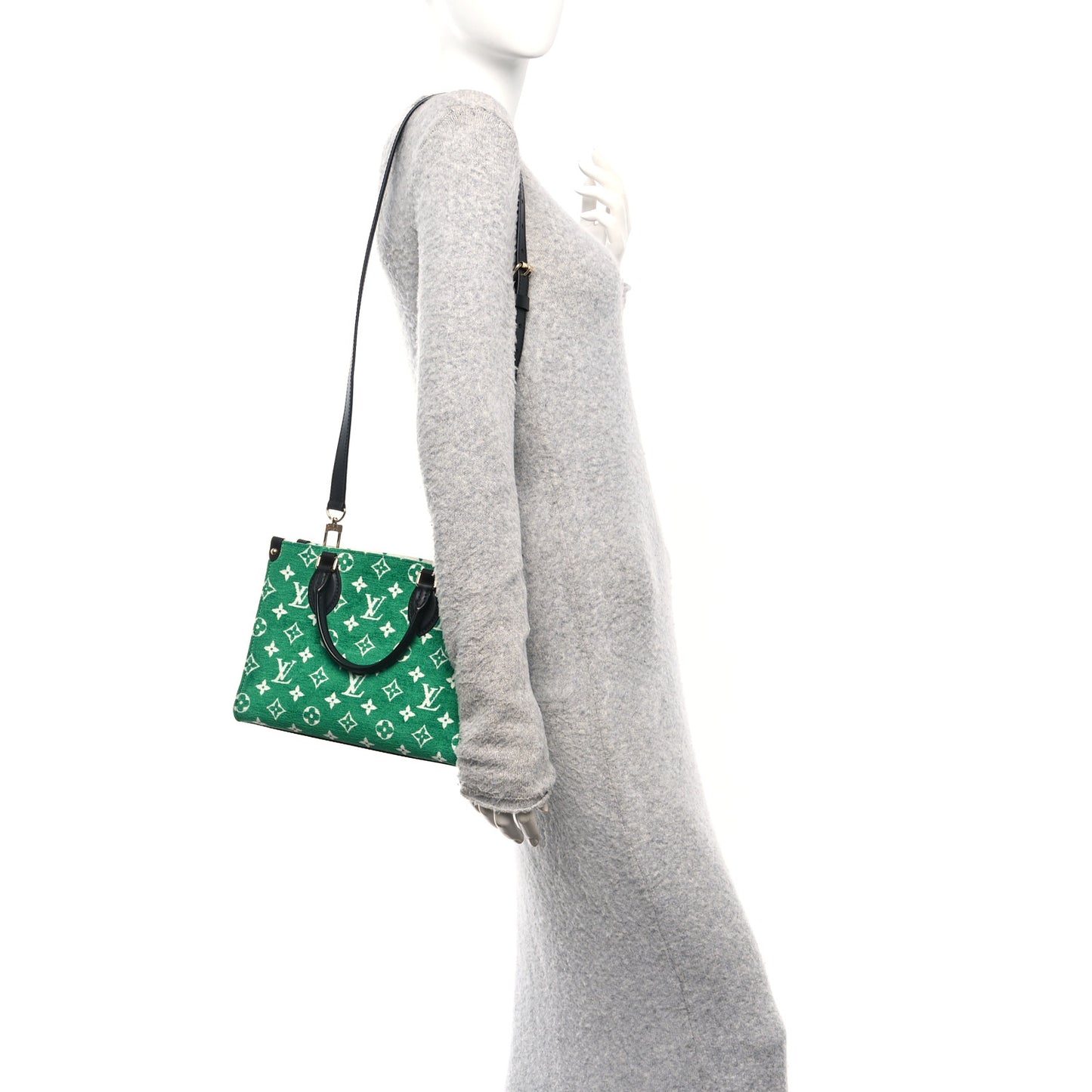 Jacquard Velvet Monogram Onthego PM Green