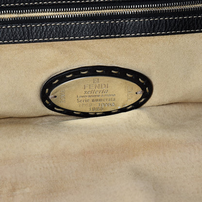 Fendi Calfskin Romano Large Selleria Hobo Black 8 of 14