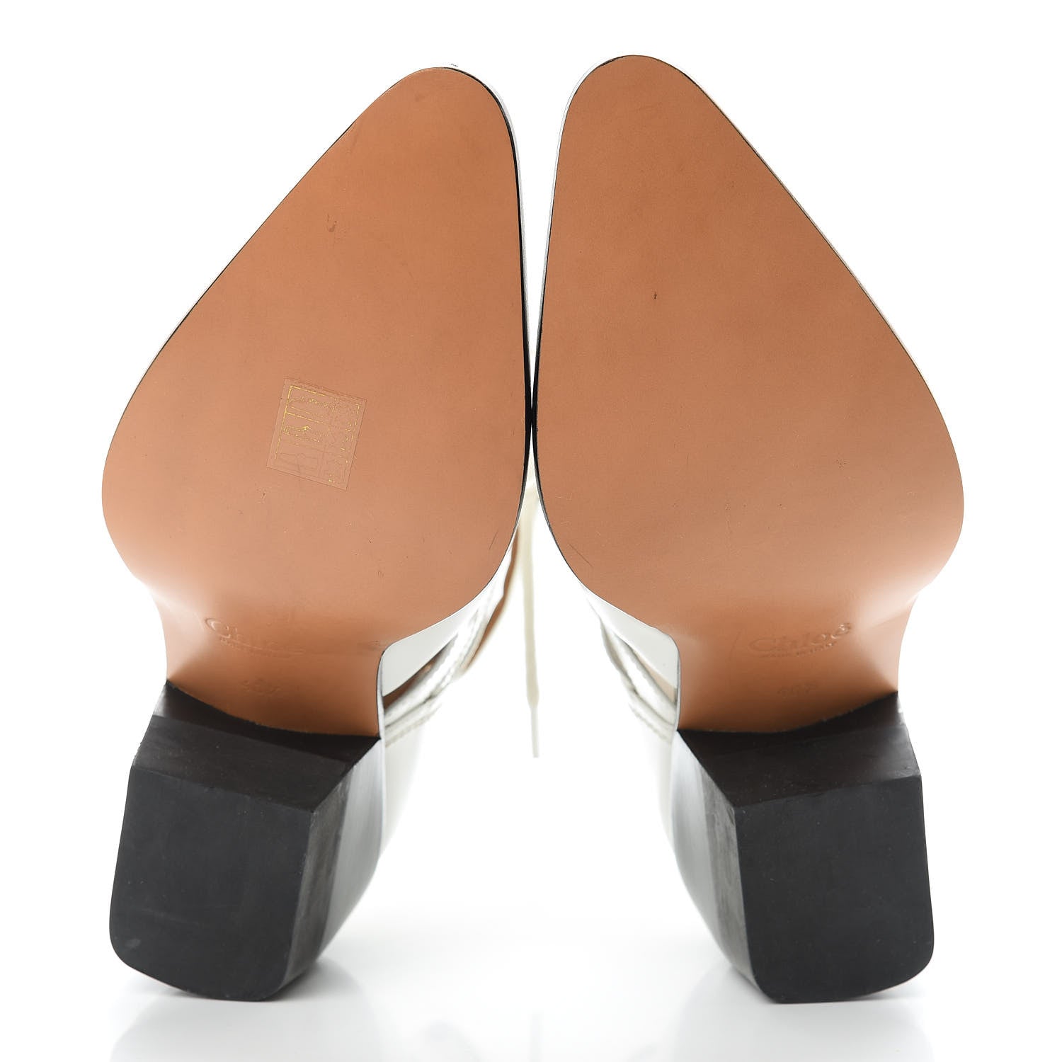 Chloe Shiny Calfskin Rylee Boots 40.5 White 5 of 12