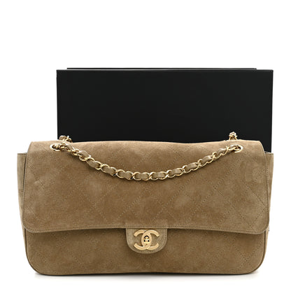 Chanel Suede Calfskin Small Souplissimo Maxi Flap Dark Beige 11 of 11