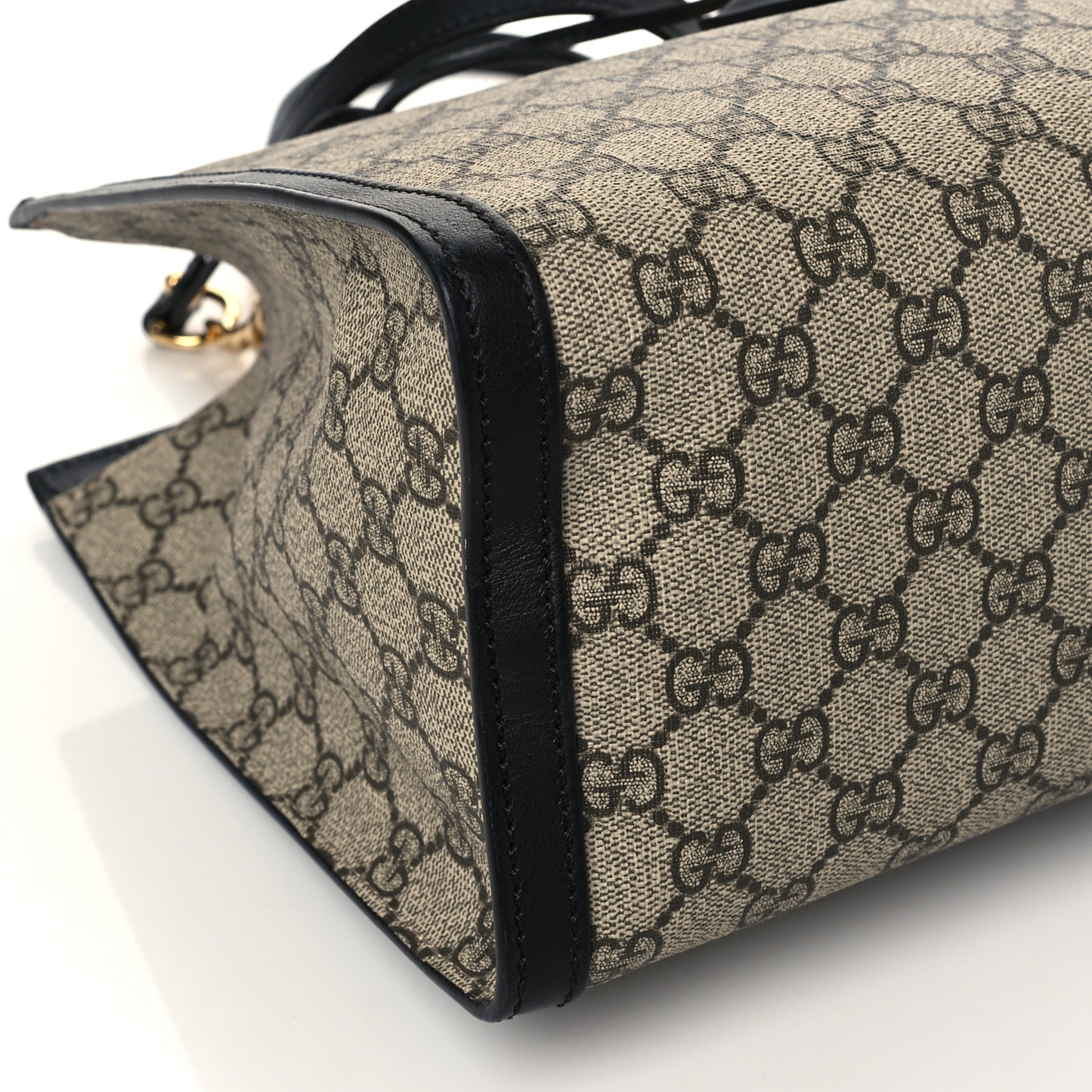 GG Supreme Monogram Medium Padlock Tote Black