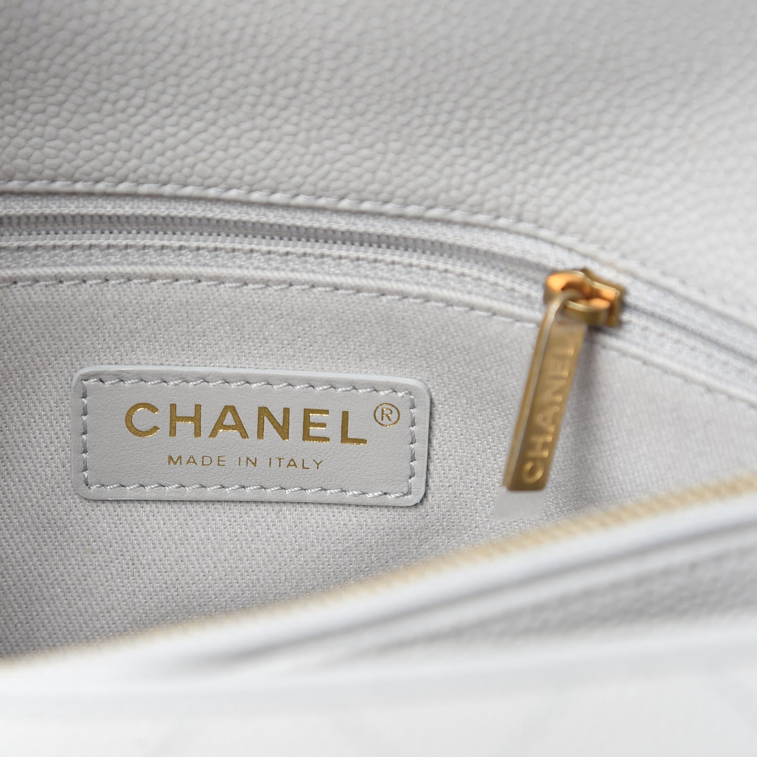 Chanel Grained Calfskin Small Stitched Flap Grey 6 of 10