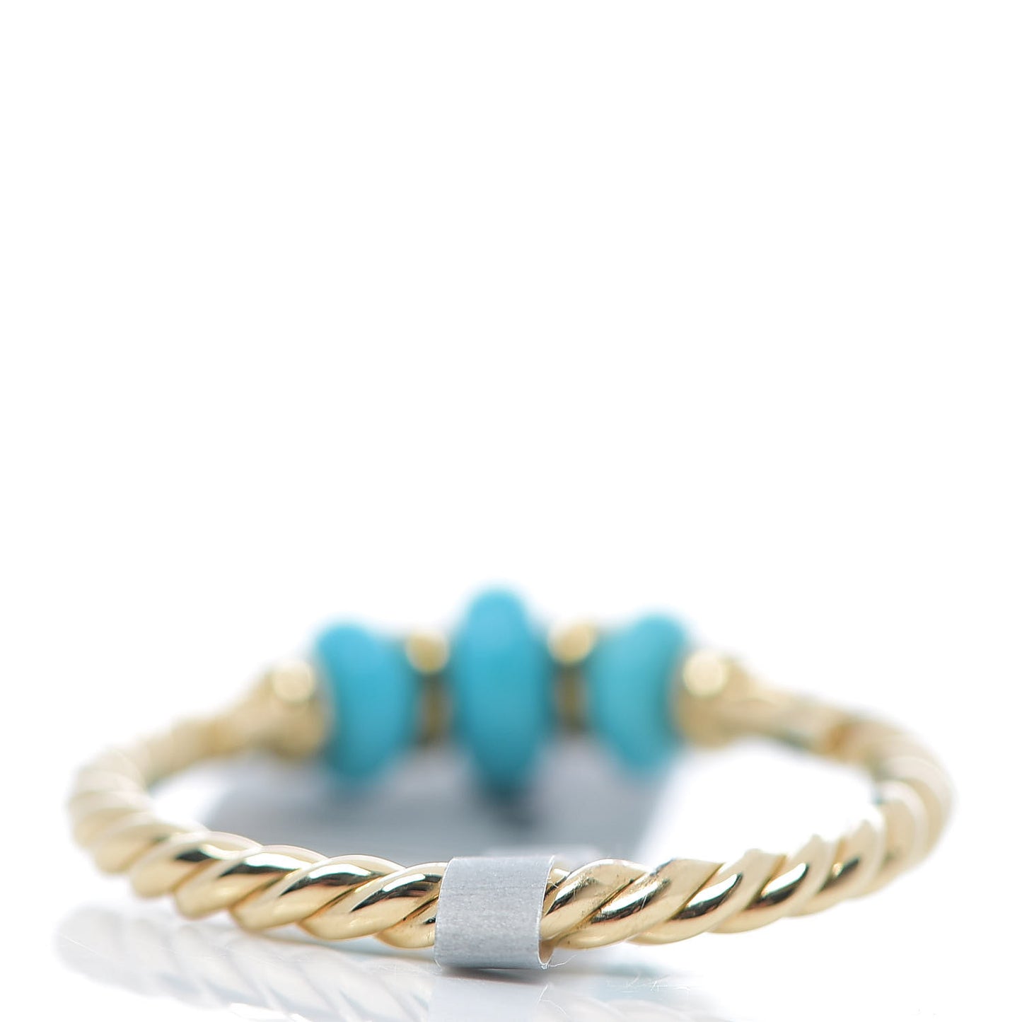 18K Yellow Gold Turquoise Rio Rondelle Ring 54 7