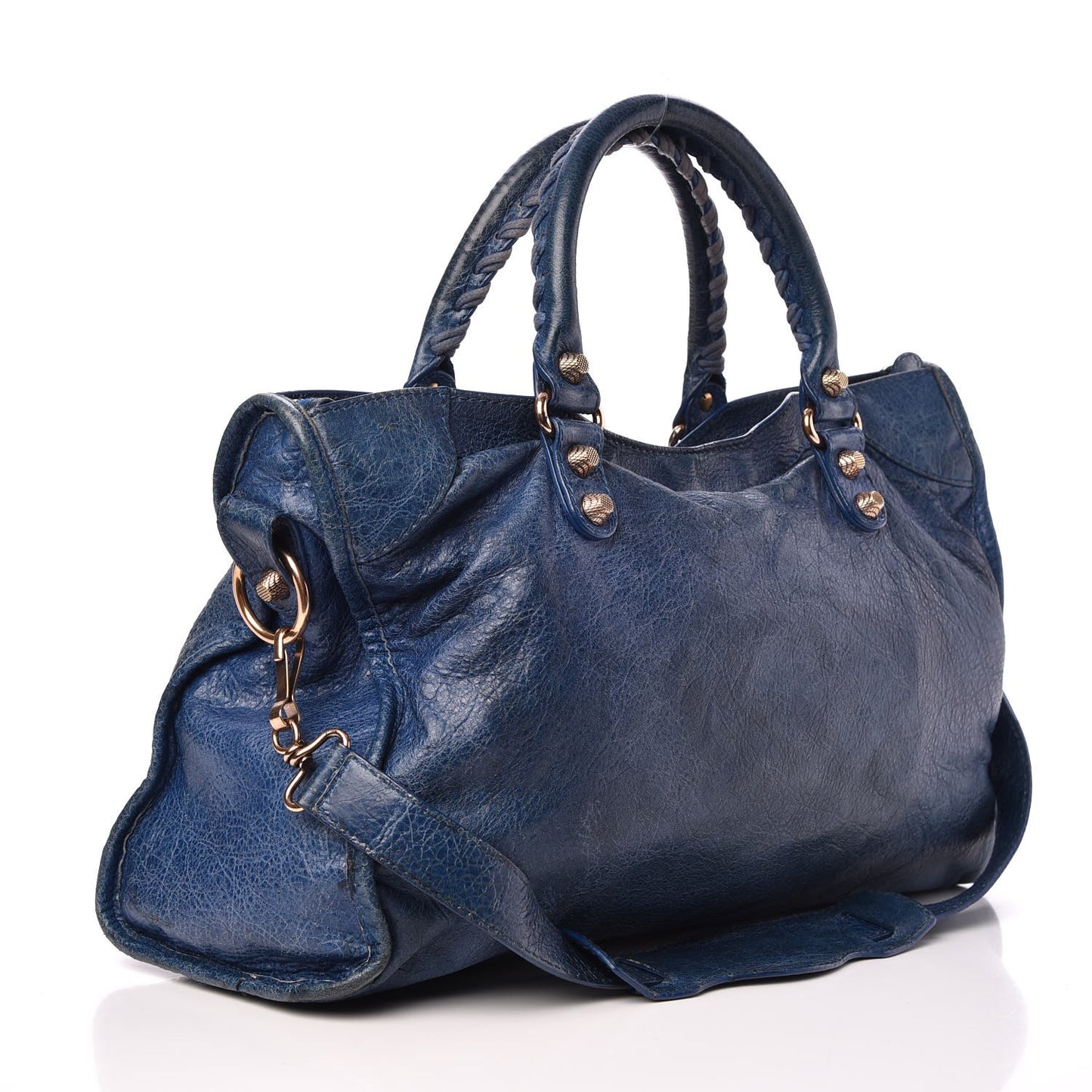 Agneau Giant 12 Rose Gold Hardware City Bleu Cobalt Bleu Electric