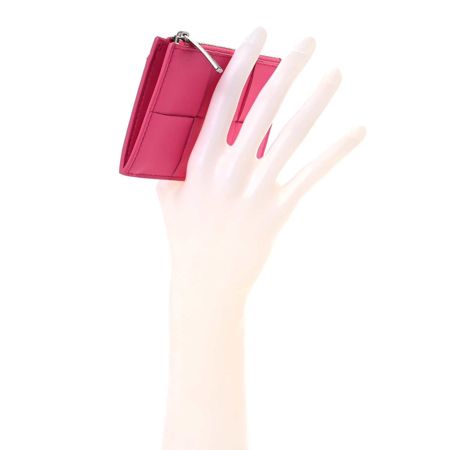 Bottega Veneta Nappa Maxi Intreccio Zipped Card Case Pink 2 of 8