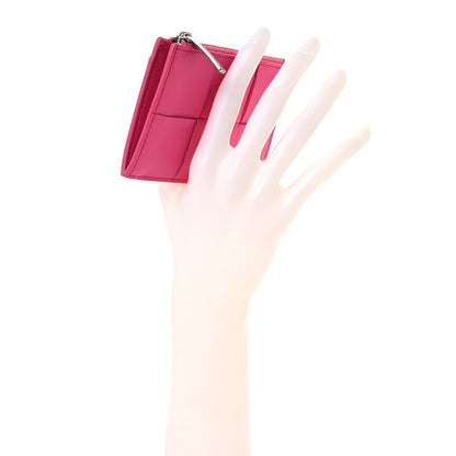 Bottega Veneta Nappa Maxi Intreccio Zipped Card Case Pink 2 of 8