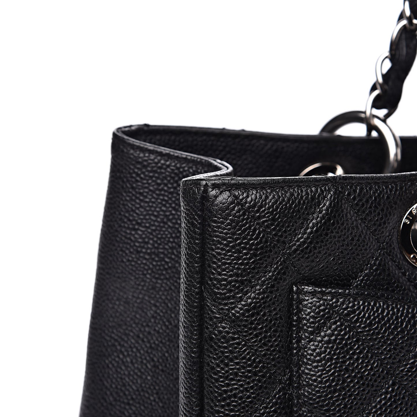 Caviar Quilted Grand Shopping Tote GST Black
