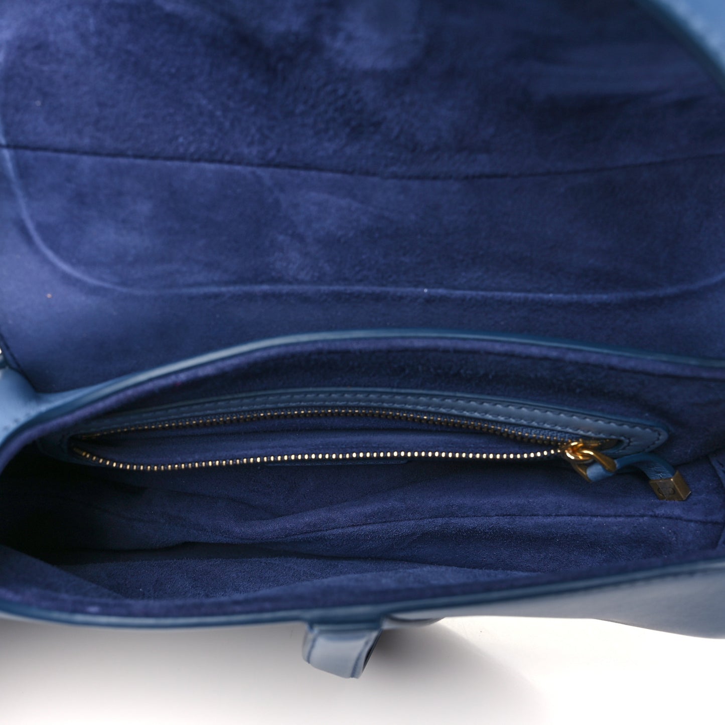 Calfskin Gradient Saddle Bag Indigo Blue