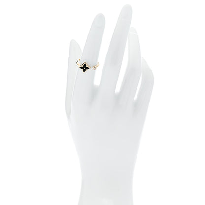 Louis Vuitton 18K Yellow Gold Diamond Black Onyx Mini Color Blossom Star Ring 52 6 2 of 5