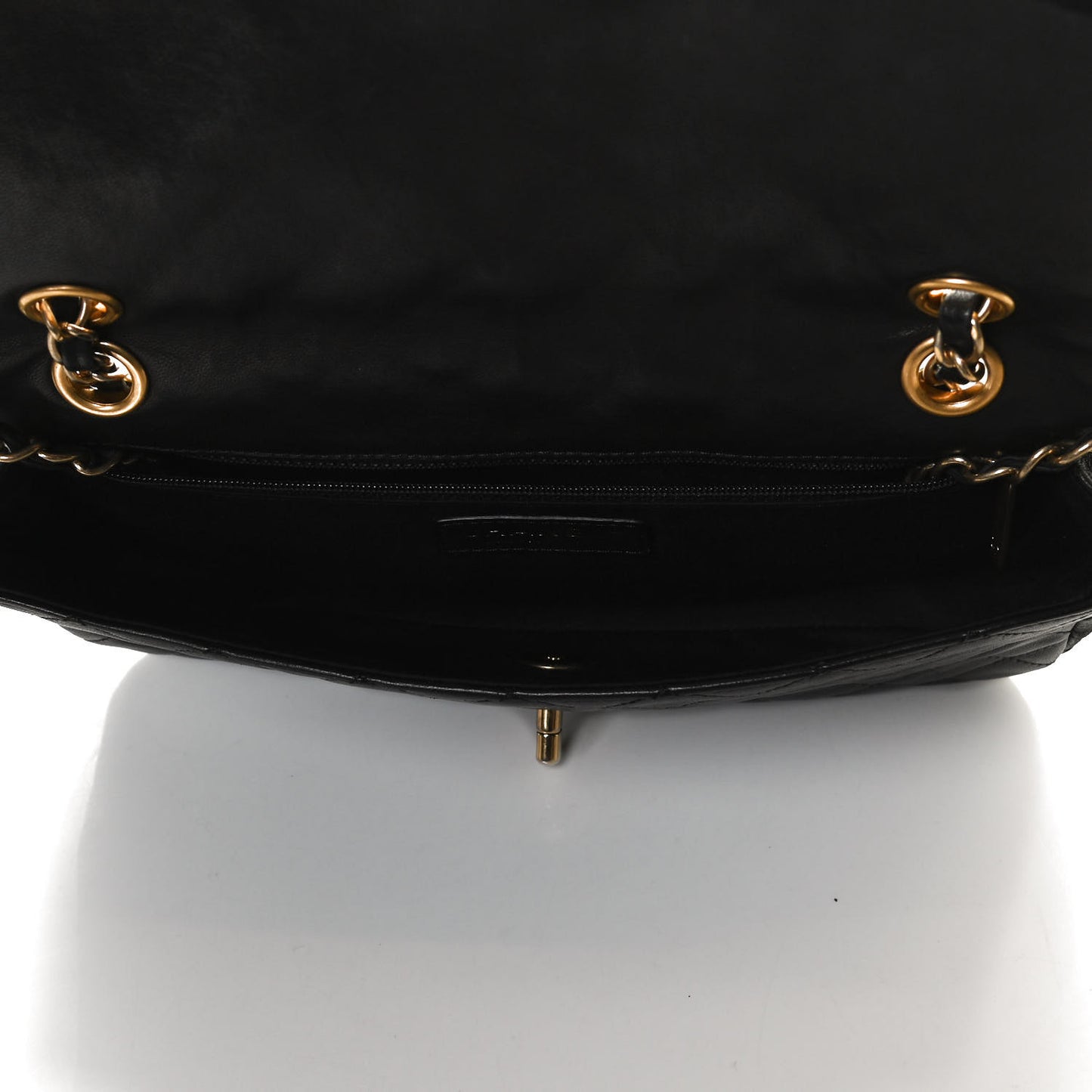 Lambskin Quilted Single Flap Black