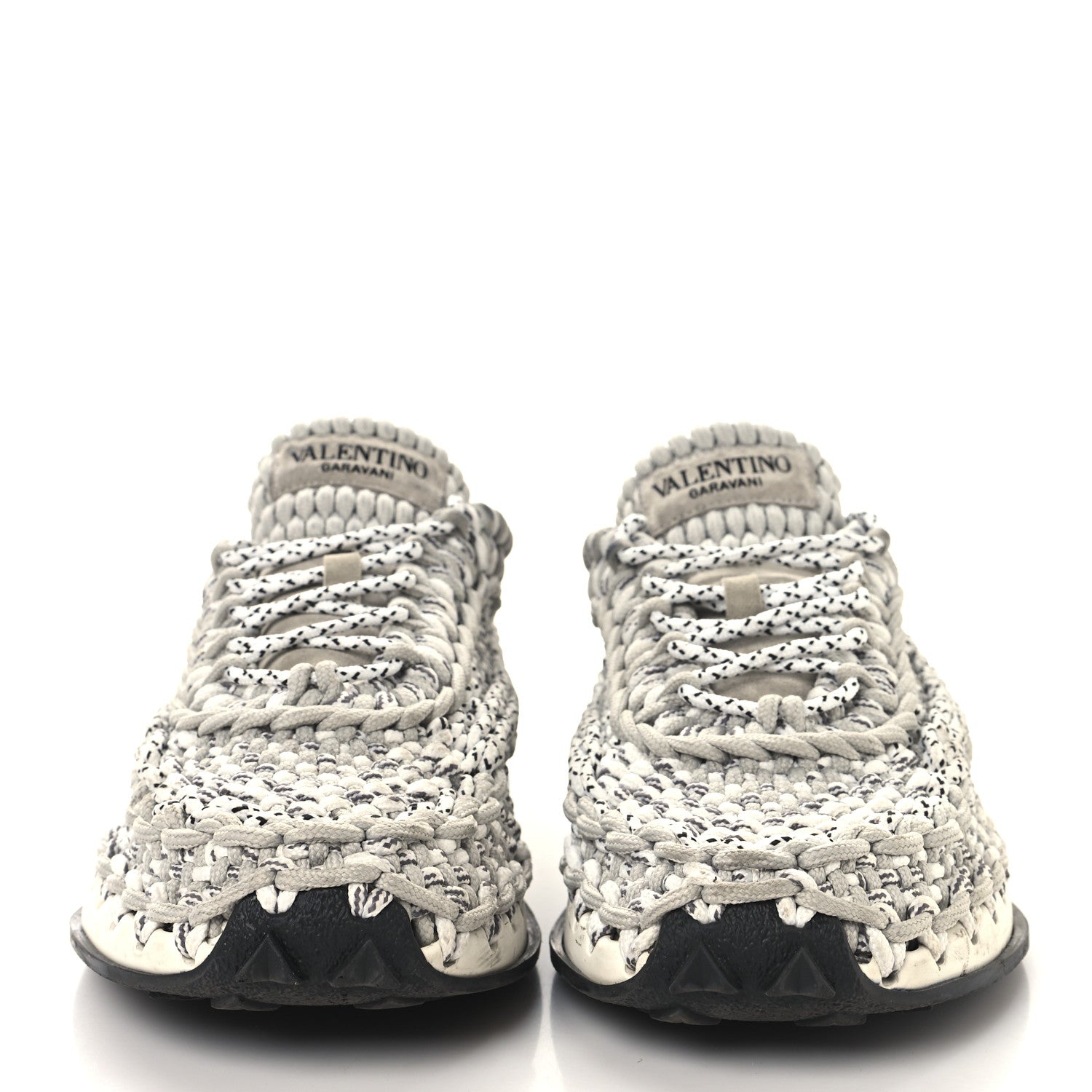 Valentino Garavani Fabric Crochet Mens Low Top Sneakers 44 Pastel Grey 3 of 12