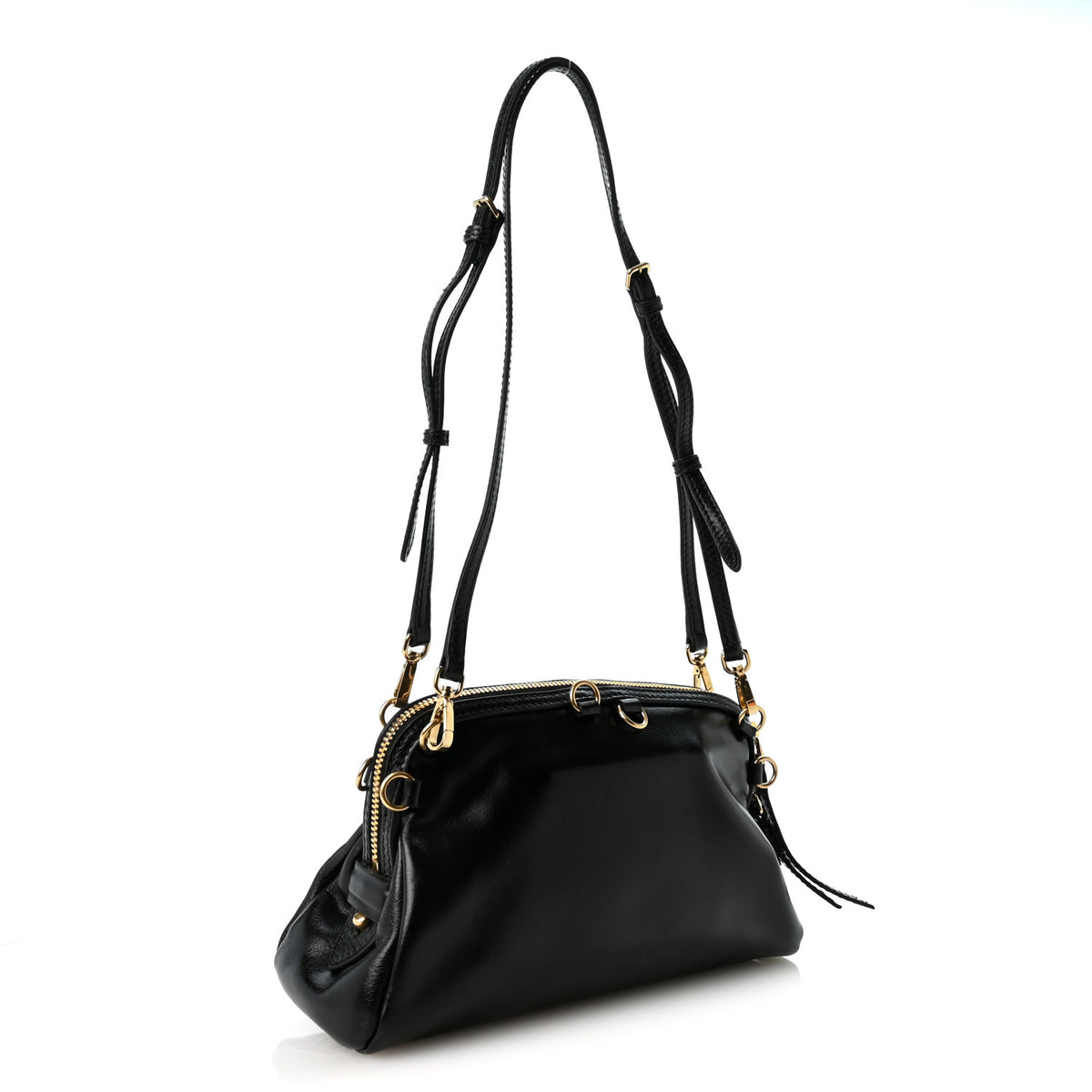 Miu Miu Softy Shine Calfskin Caprice Clutch Black 3 of 9