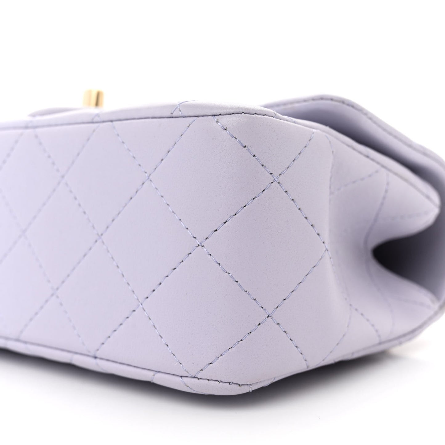 Lambskin Quilted Mini Top Handle Rectangular Flap Light Purple