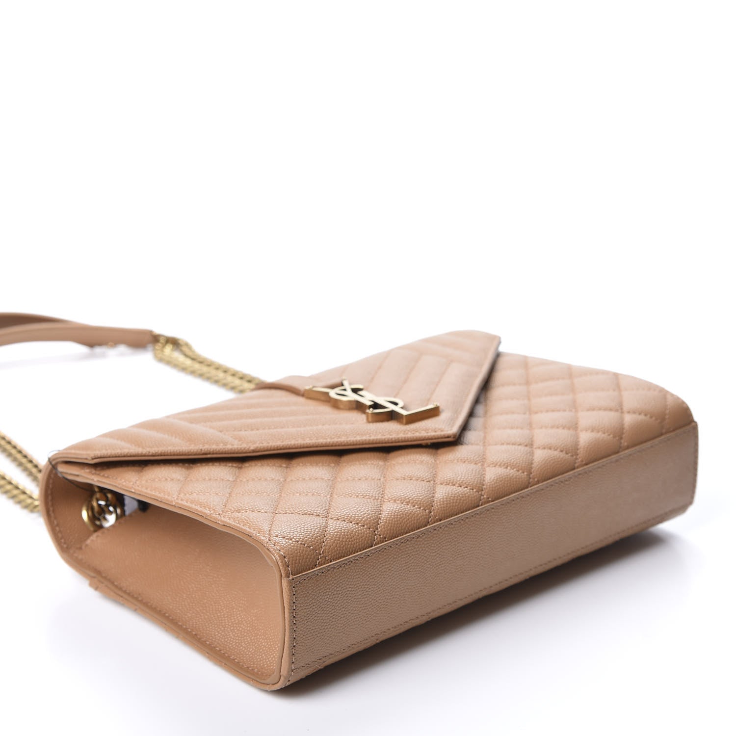 Saint Laurent Grain De Poudre Textured Mixed Matelasse Triquilt Medium Monogram Satchel Dune 3 of 9