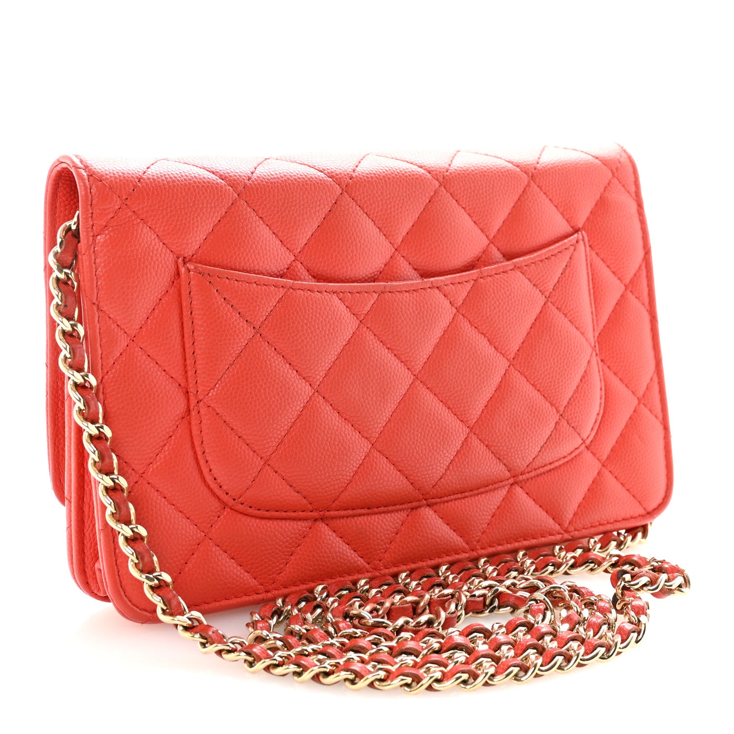 Chanel Caviar Quilted Wallet on Chain WOC Red 3 of 11