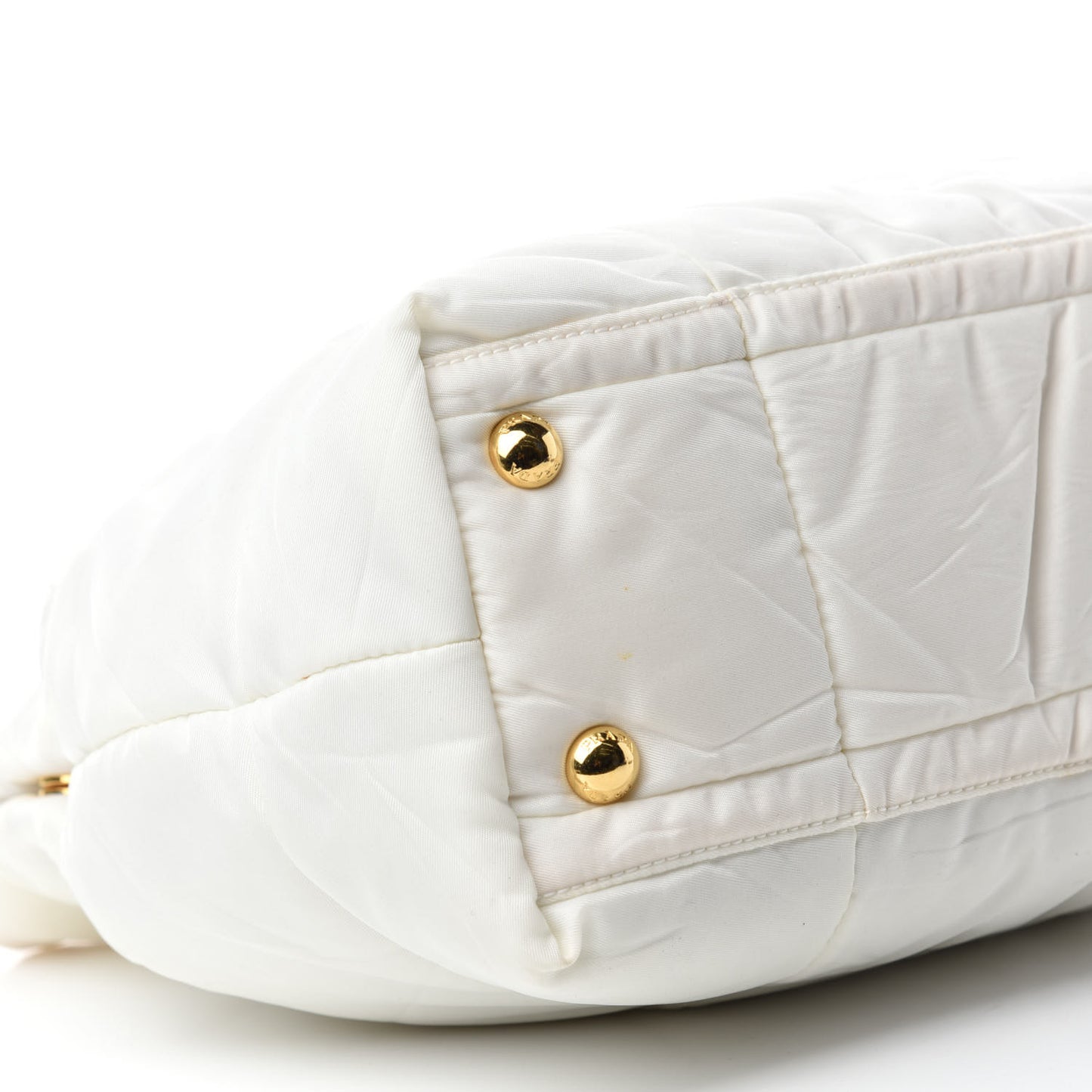 Tessuto Nylon Quilted Bag White