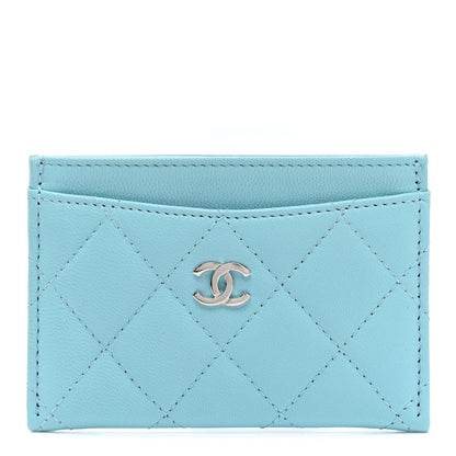 Chanel Lambskin Quilted Card Holder Light Blue 1 of 8