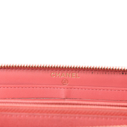 Chanel Caviar Quilted Zip Around Clutch Wallet Pink 6 of 8
