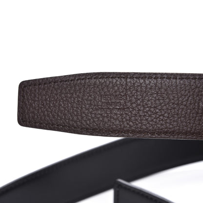 Hermes Box Togo 32mm Belt Strap 85 Black Chocolate 5 of 6