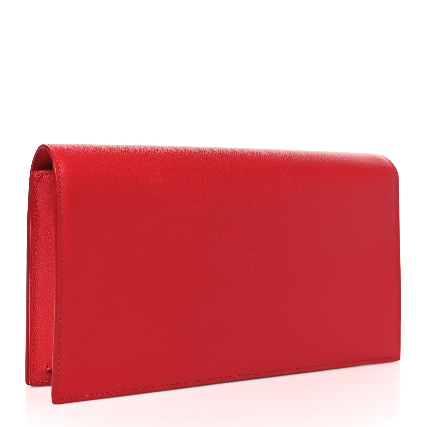 Saint Laurent Grain De Poudre Classic Monogram Kate Clutch New Red 3 of 9