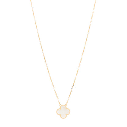 Van Cleef & Arpels 18K Yellow Gold Mother of Pearl Vintage Alhambra Pendant Necklace 1 of 5