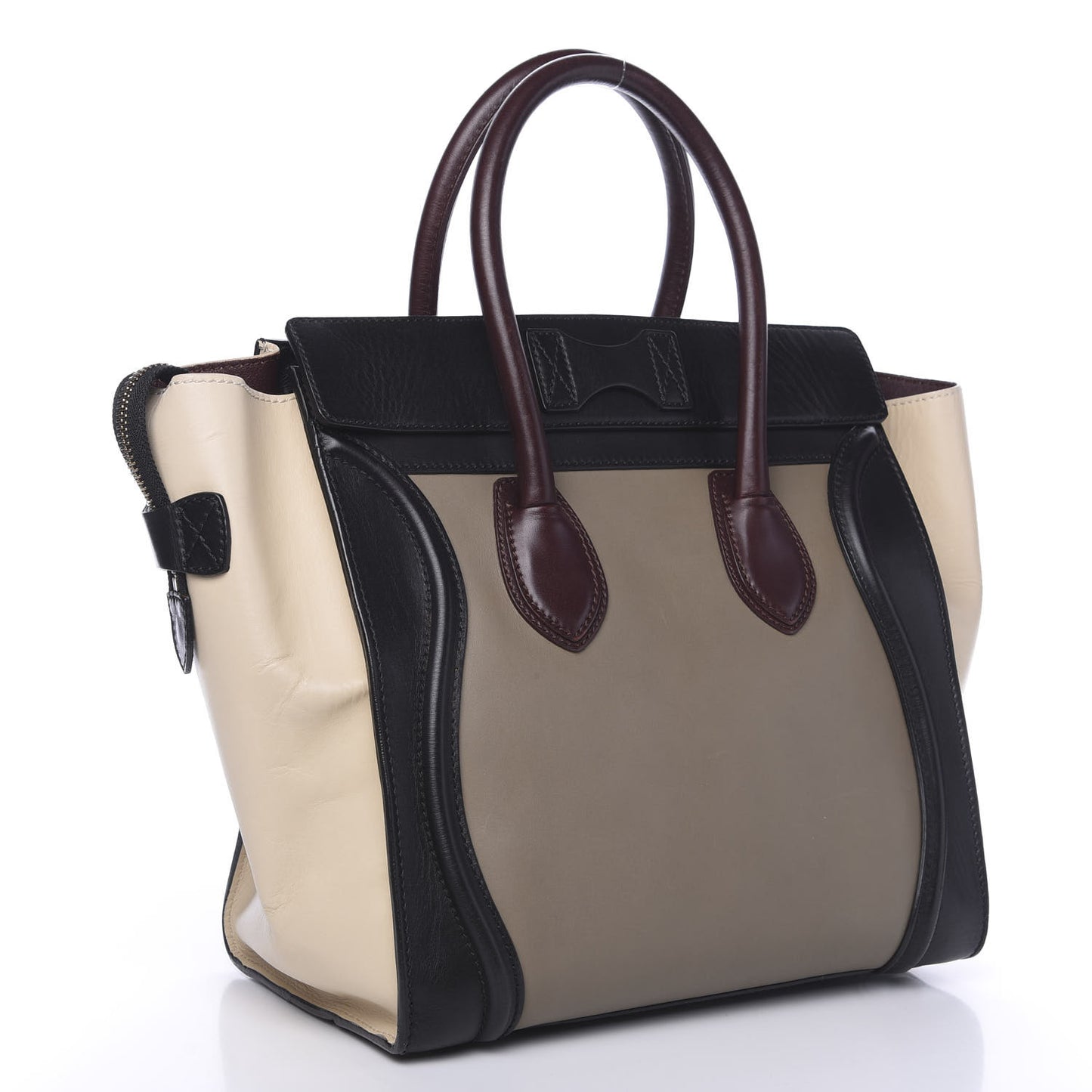 Smooth Calfskin Mini Tri-Color Luggage Grey