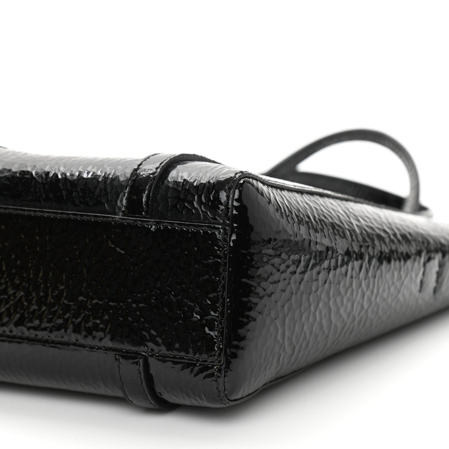 Textured Patent Calfskin XXS Everyday Tote Black