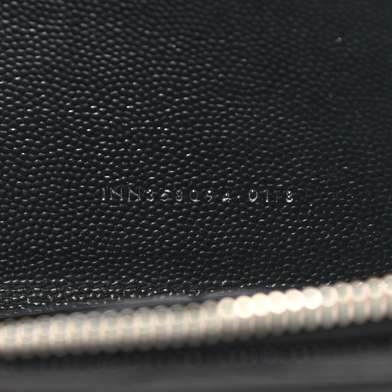 Saint Laurent Grain De Poudre Matelasse Chevron Monogram Zip Around Wallet Black 7 of 10