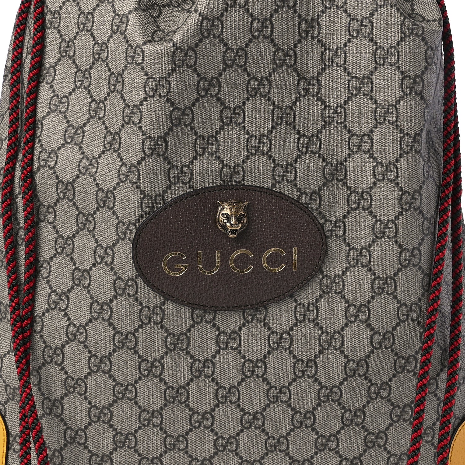 Gucci GG Supreme Monogram Neo Vintage Drawstring Backpack Beige New Acero Crop 10 of 11
