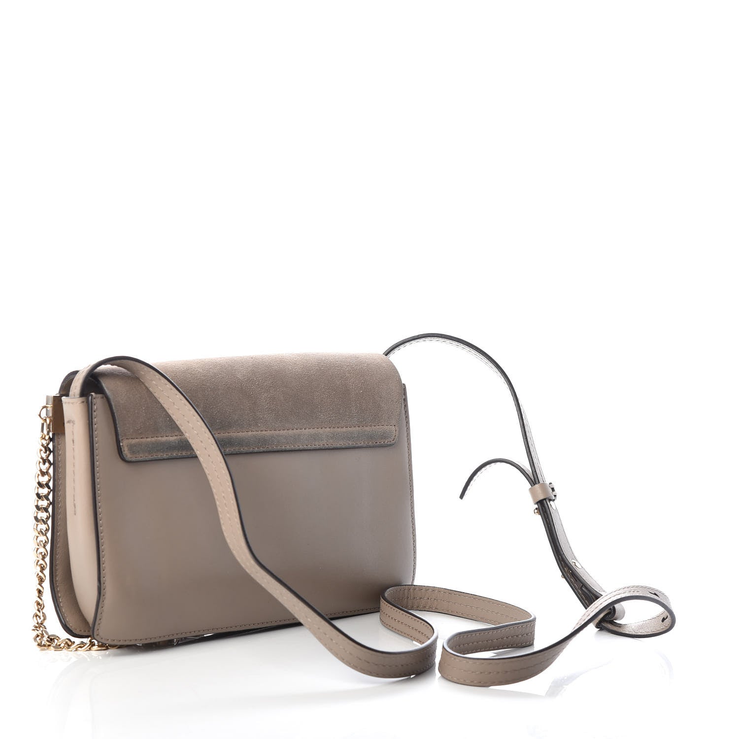 Chloe Suede Calfskin Small Faye Shoulder Bag Motty Grey 3 of 11