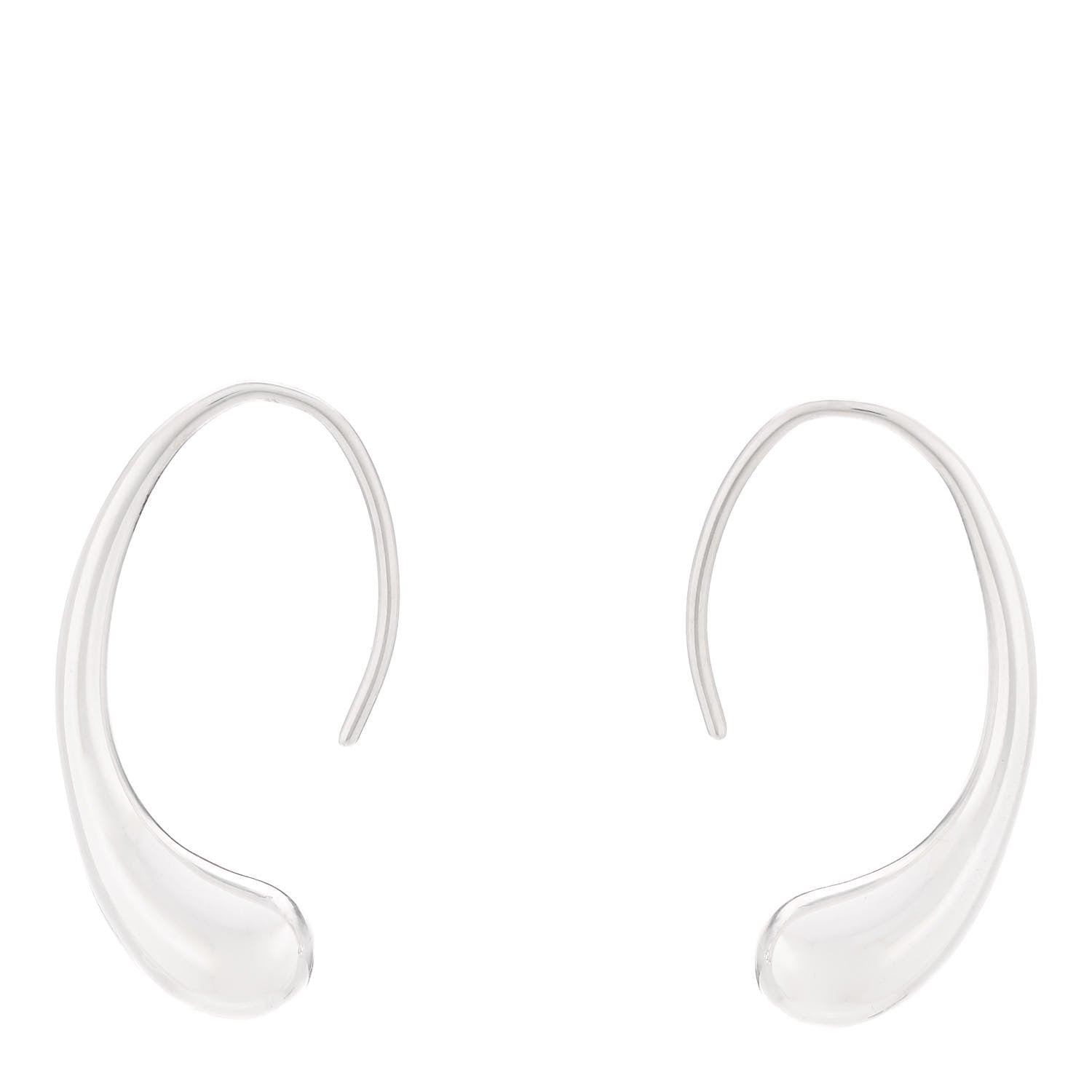 Tiffany Sterling Silver Elsa Peretti Teardrop Drop Earrings 3 of 5
